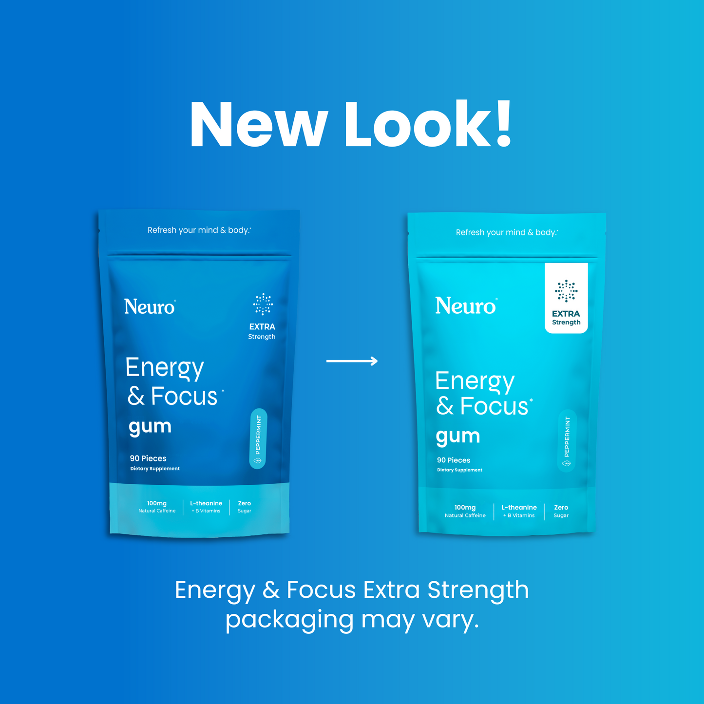 NeuroGum Extra Strength Energy Focus Peppermint Sugar Free Supplement
